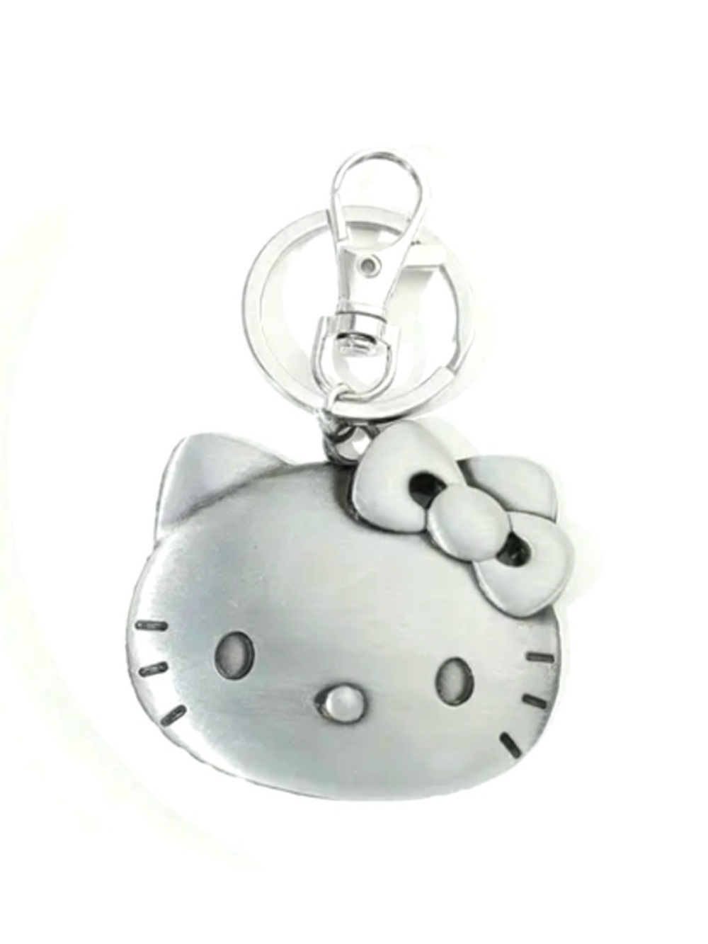 Hello Kitty Silver Metal Keychain
